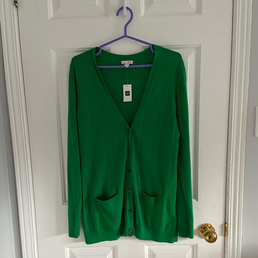 NWT GAP Cardigan Green - Made with Silk